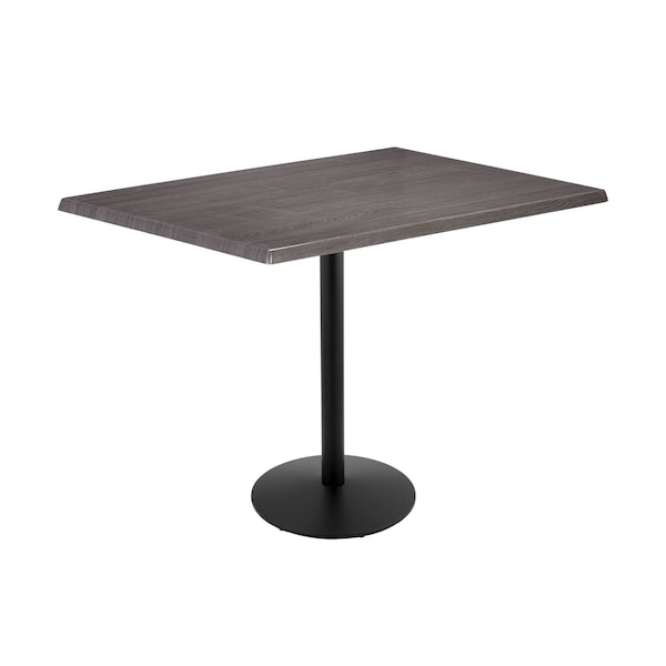 42" Tall OD214 Black Table Base 22" Diameter Foot 30" x 48" Charcoal Top by the HollBar Stool Co.